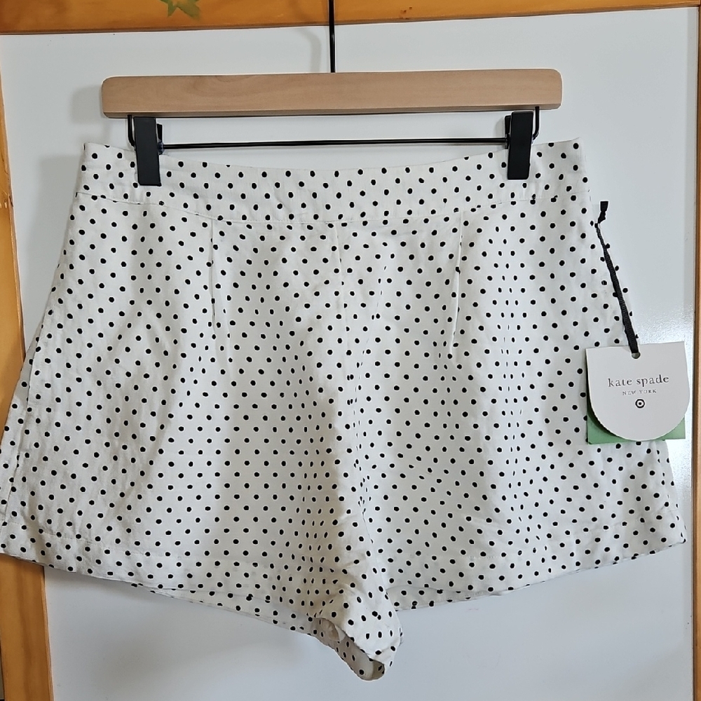 Kate Spade for Target High Waist White and Black Polka Dot Shorts Size M.
